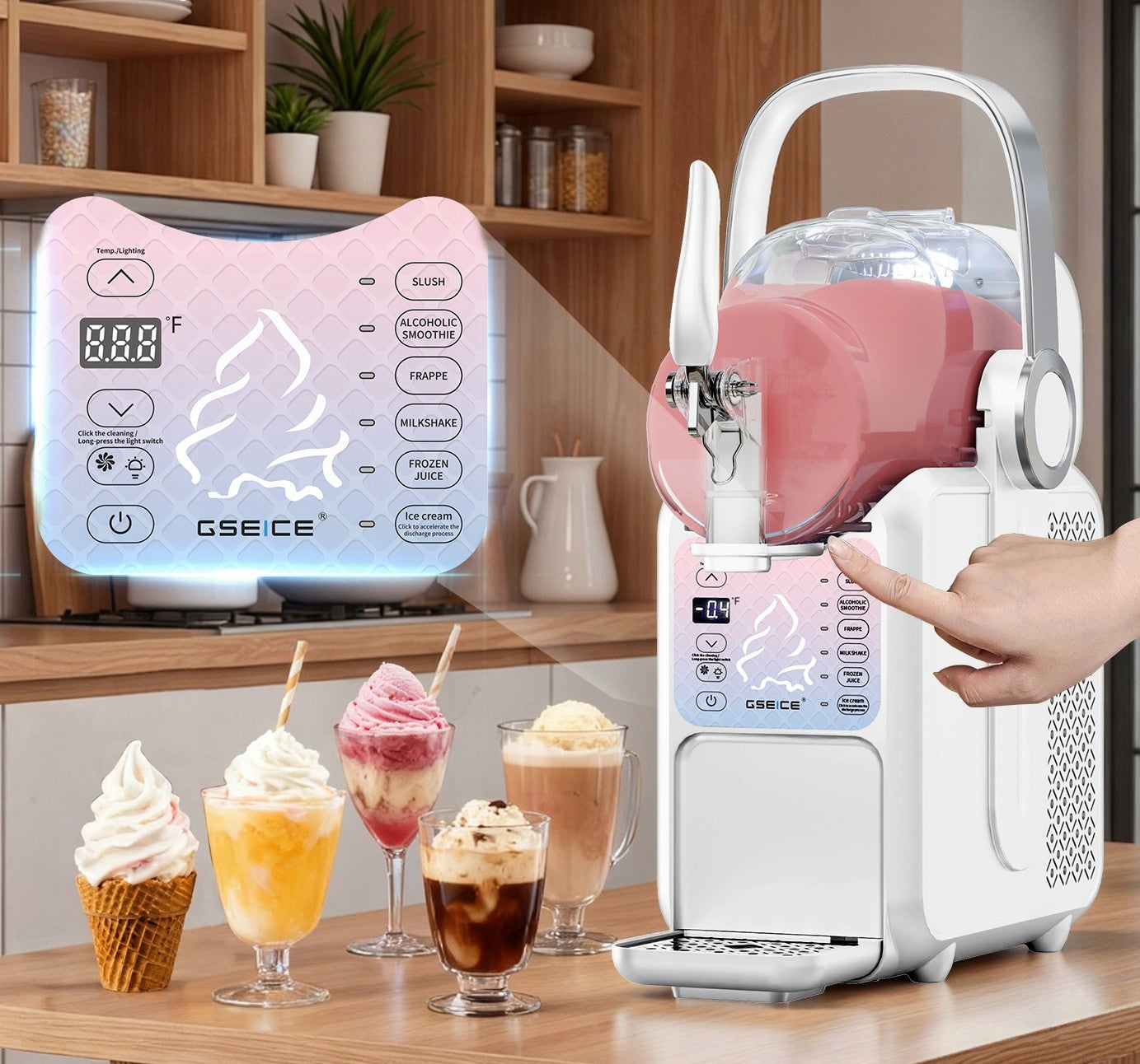 Ice Cream and Slushy Machine 6in1 2.1L 180W Milkshake Sorbet Compressor Packaging status original
