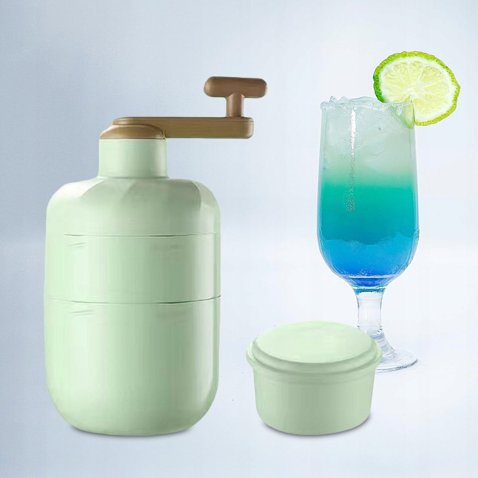 Ice Crusher Machine for Home Portable Shaved Ice Maker DIY Homemade Green