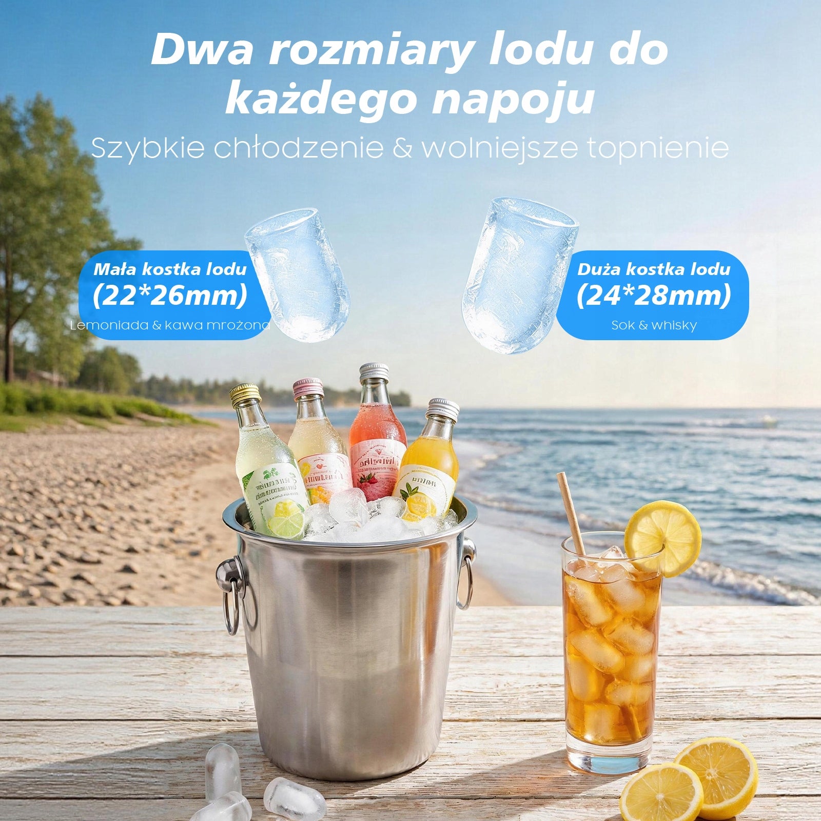 Ice Maker, 2 ice sizes, Quiet operation, Self-Cleaning function Manufacturer code HZB-12Q