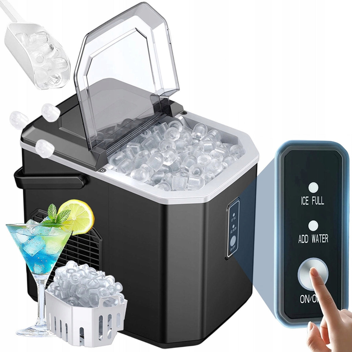 Ice Maker BEDEE Homemade Cube Machine 12kg 90W Express Ice