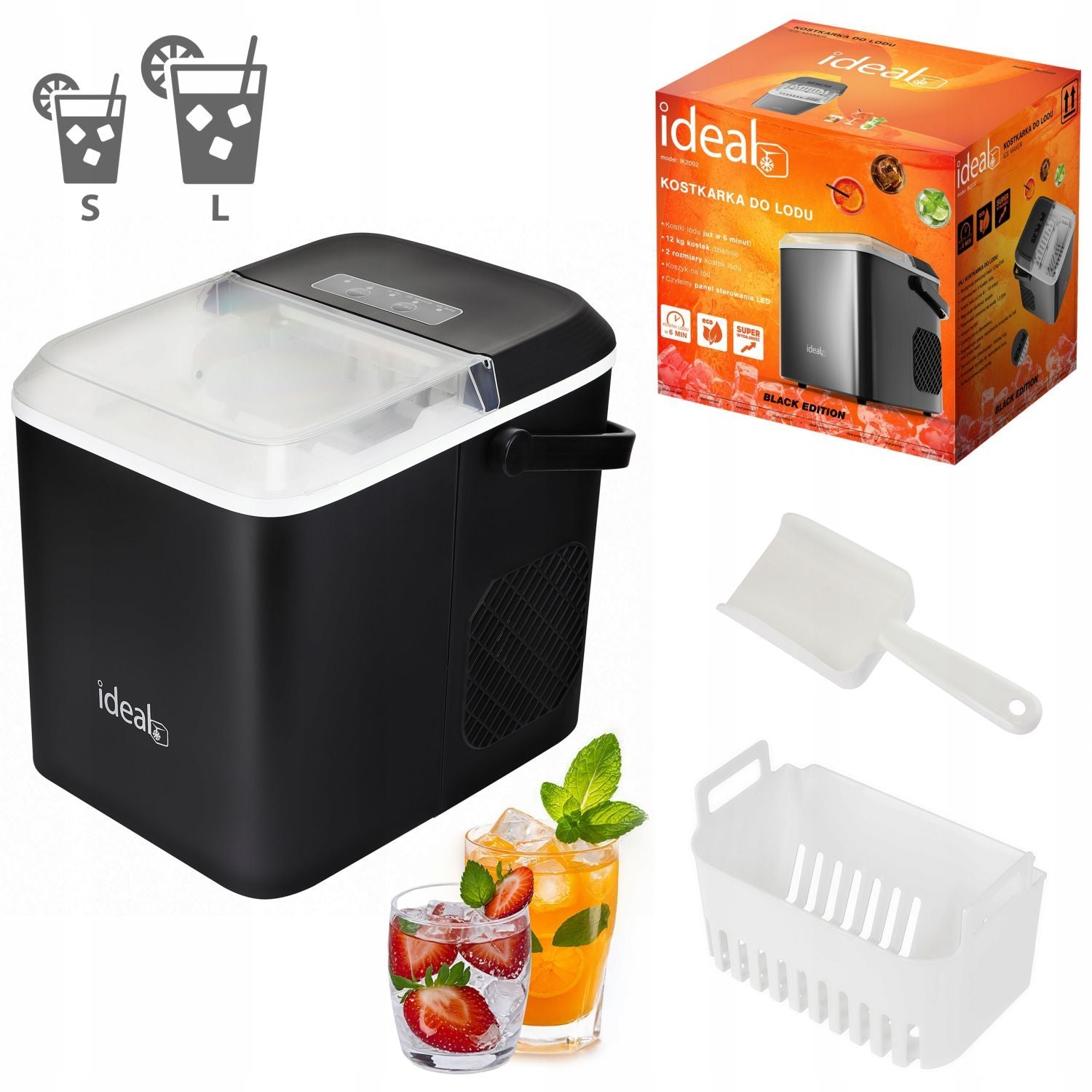 Ice Maker Homemade Cube Machine Tempted Ice 12kg 100W IDEAL
