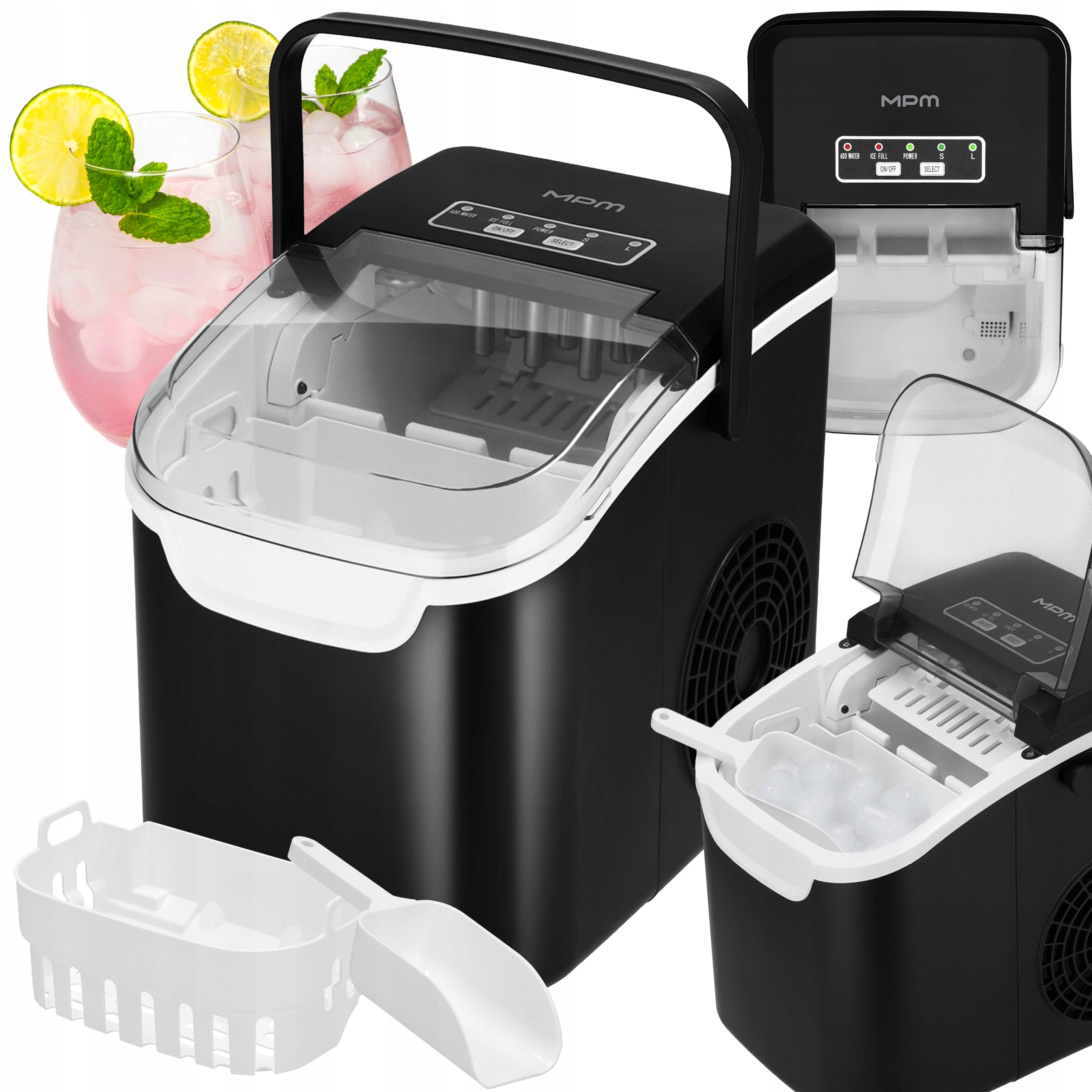 Ice Maker MPM MKD-206 black 100W Adjustable Compact Household 1,2l