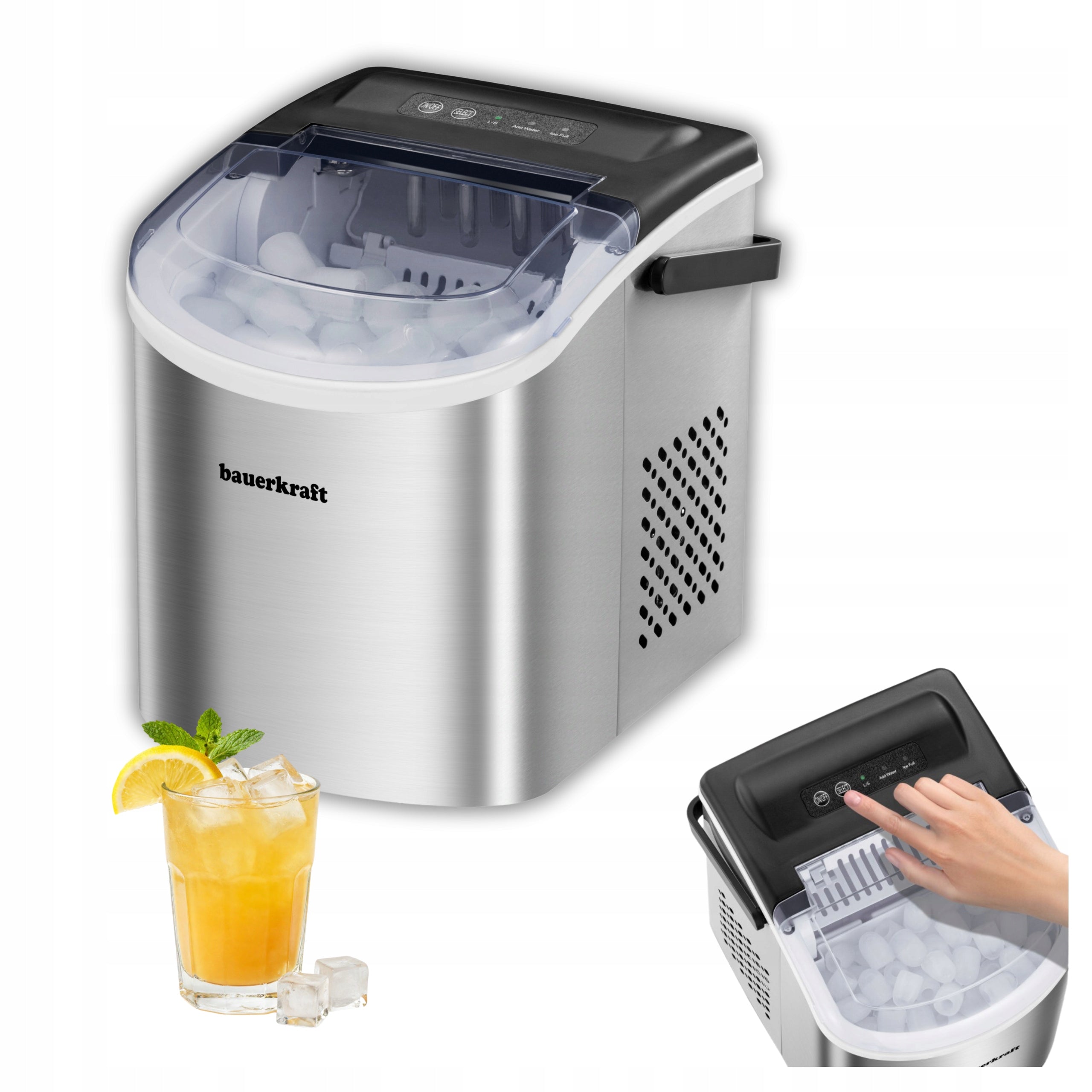 Ice Maker + Spatula Basket Automatic Quiet Efficient 12kg/24h Small