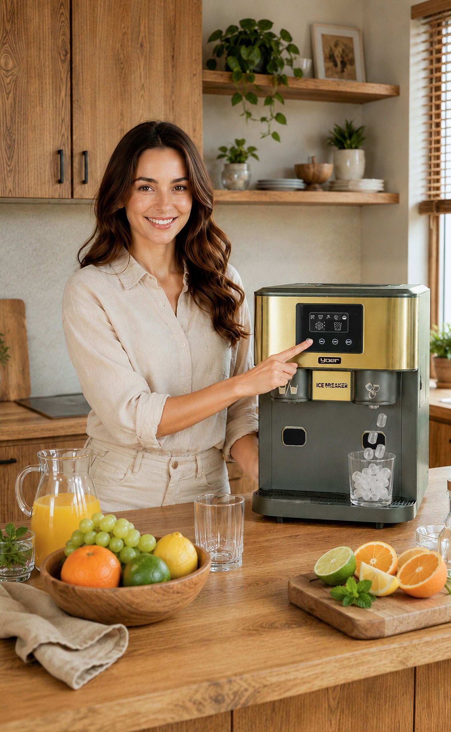 Ice Maker Yoer 3in1 Water Dispenser Crusher 380W 18kg/24h Packaging status original