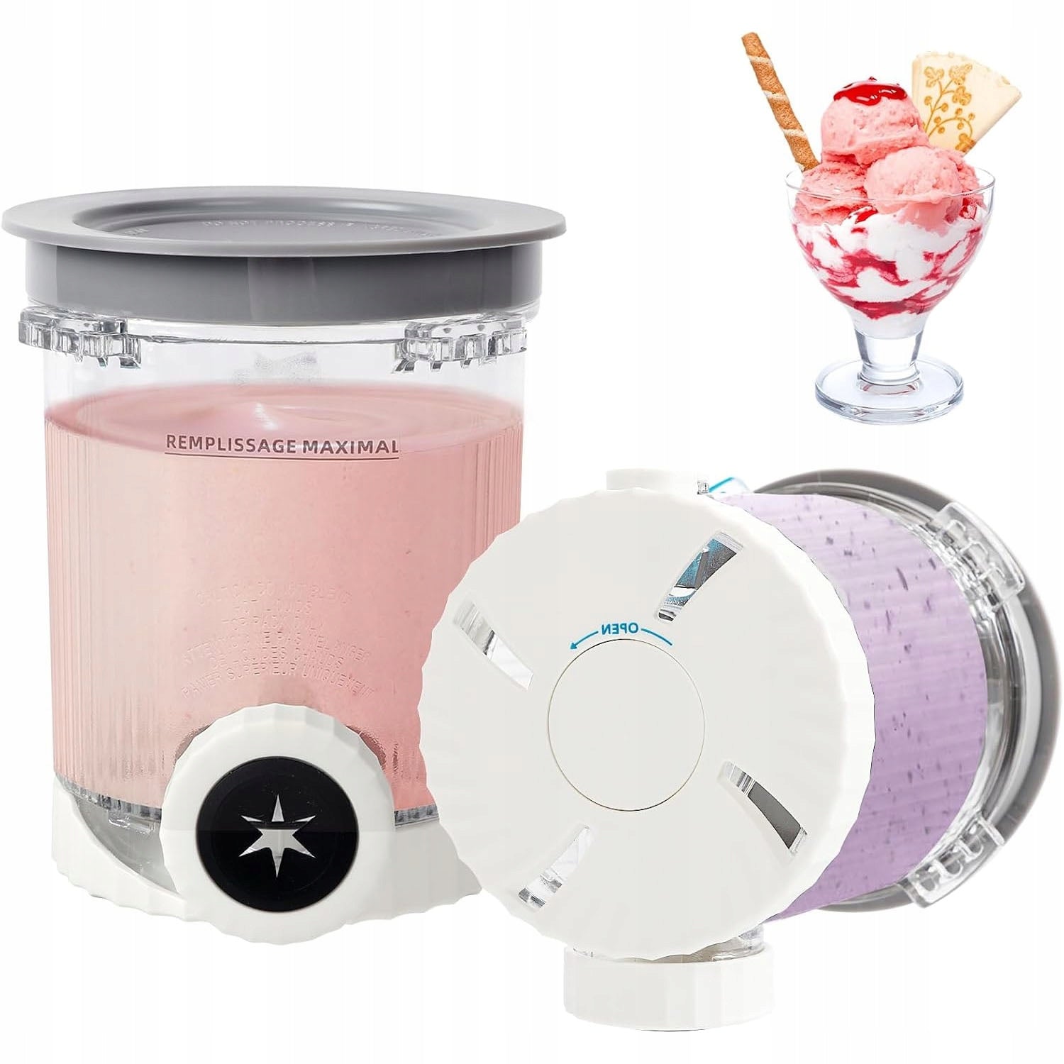 Ice cream containers Ninja Swirl CREAMi NC700 NC701 with lid Grey 2 pcs.