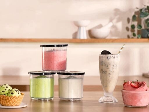 Ice cream containers TEFAL Dolci XF60W0F0 Tritan, 480 ml 3 pieces Packaging status original