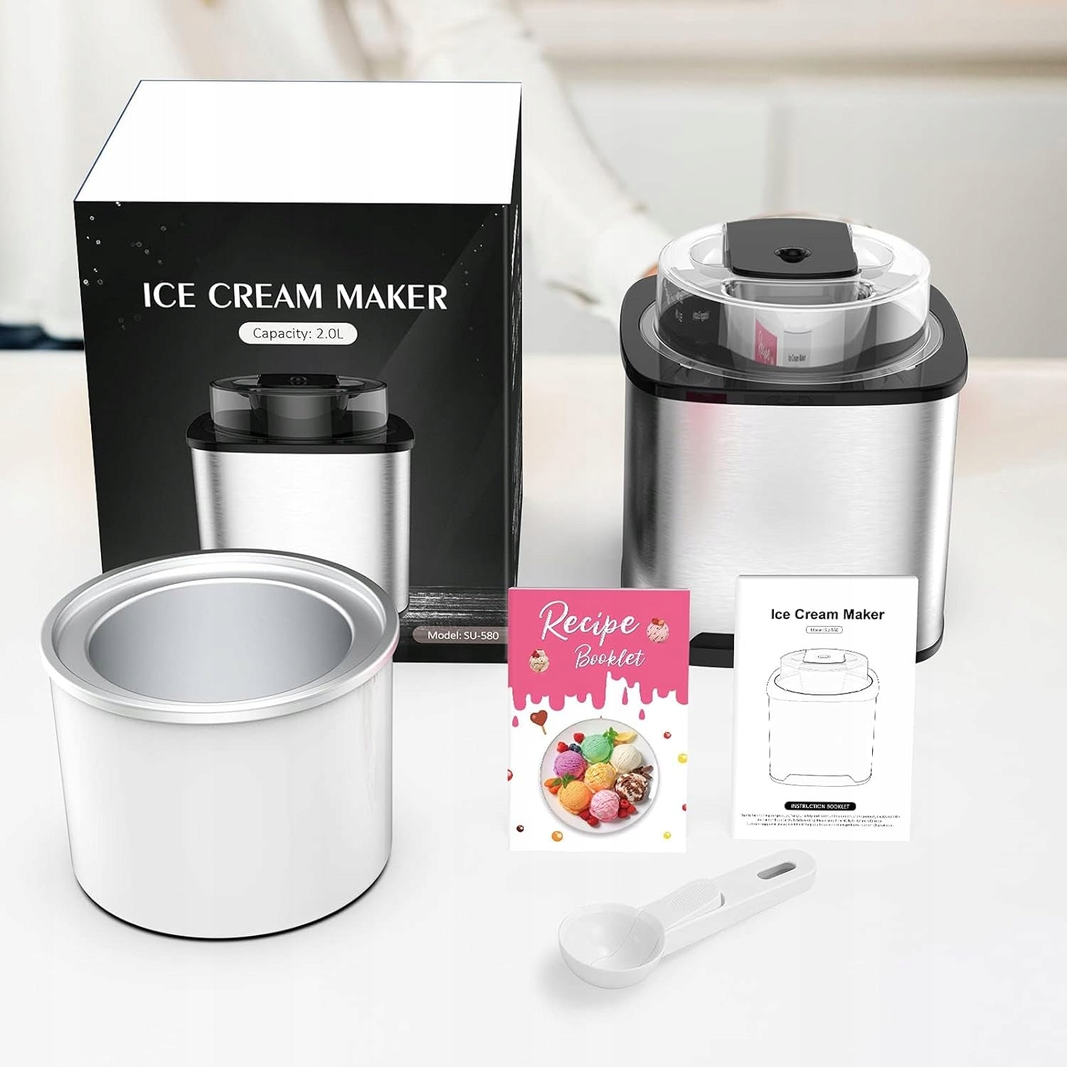 Ice cream machine 2 l, 12 W, 220 V, stainless steel EAN (GTIN) 5907038705424