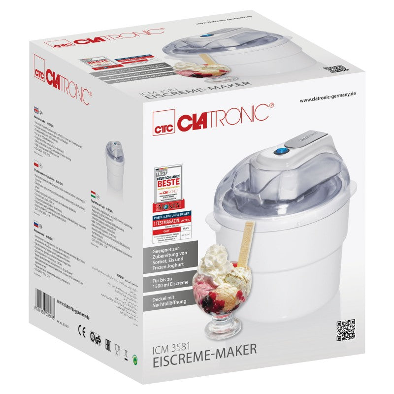 Ice cream machine Clatronic ICM 3581 - ice cream, sorbets, frozen yoghurt