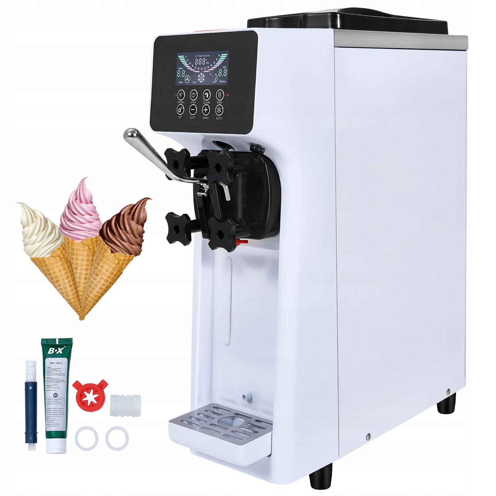 Ice cream machine Vevor 10 l/h stainless steel tank 4 l