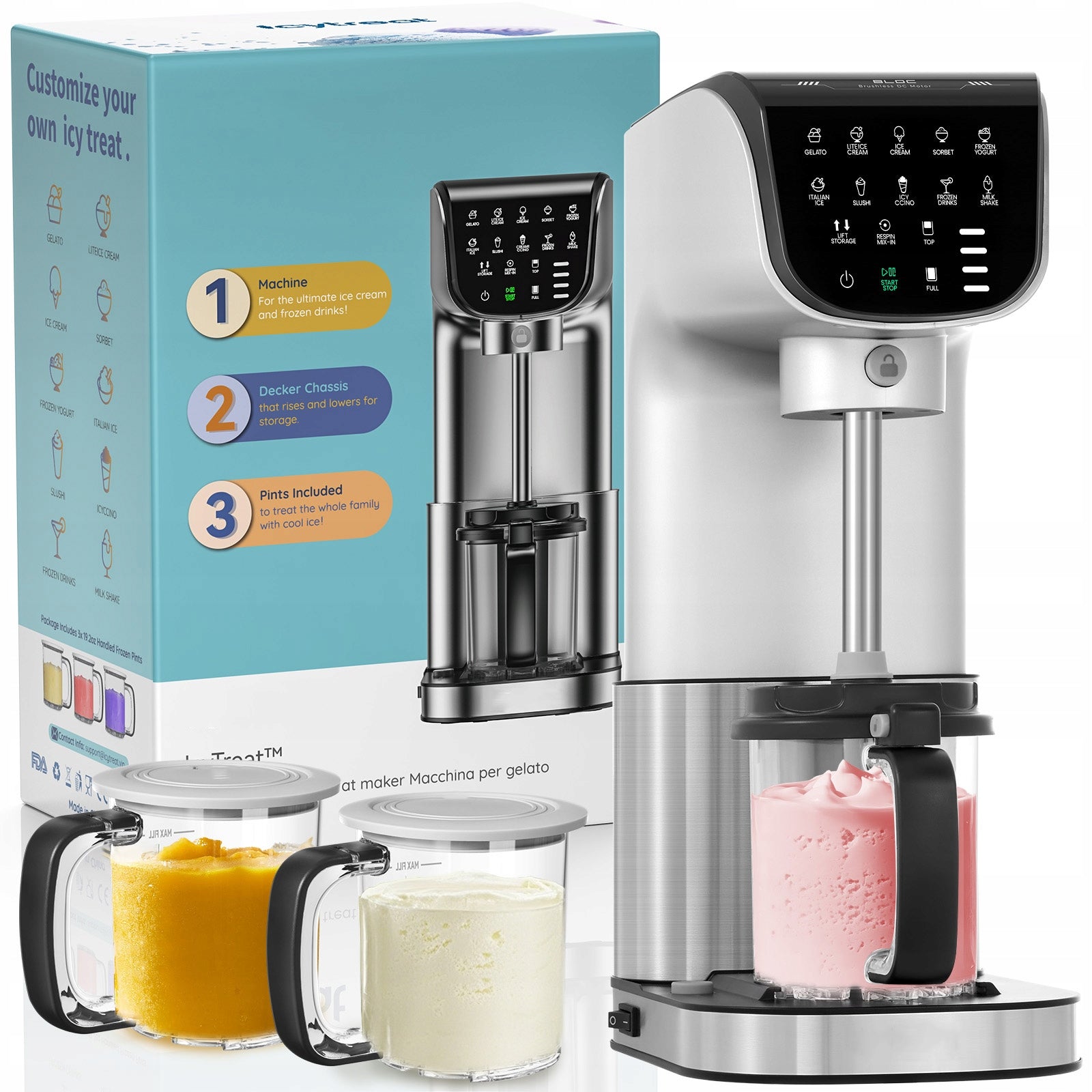 Ice cream machine – for Italian ice cream, additives, milkshakes 500W
