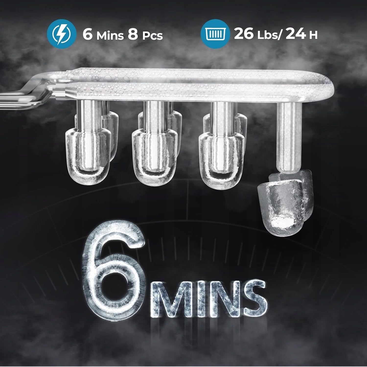 Ice maker AKLI efficient fast two cube sizes 12kg +blade Manufacturer code 5906647251711