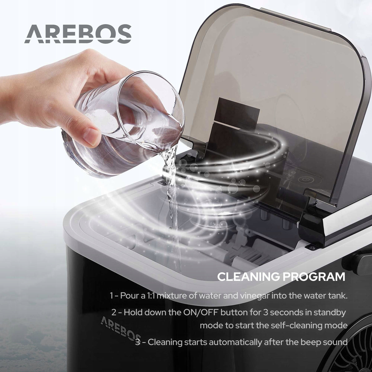 Ice maker Arebos AR-HE-EM11B black 120 W Brand Arebos