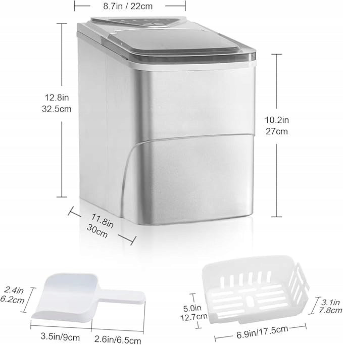 Ice maker Fooing HZB-12B-S silver Manufacturer code HZB-12B-S
