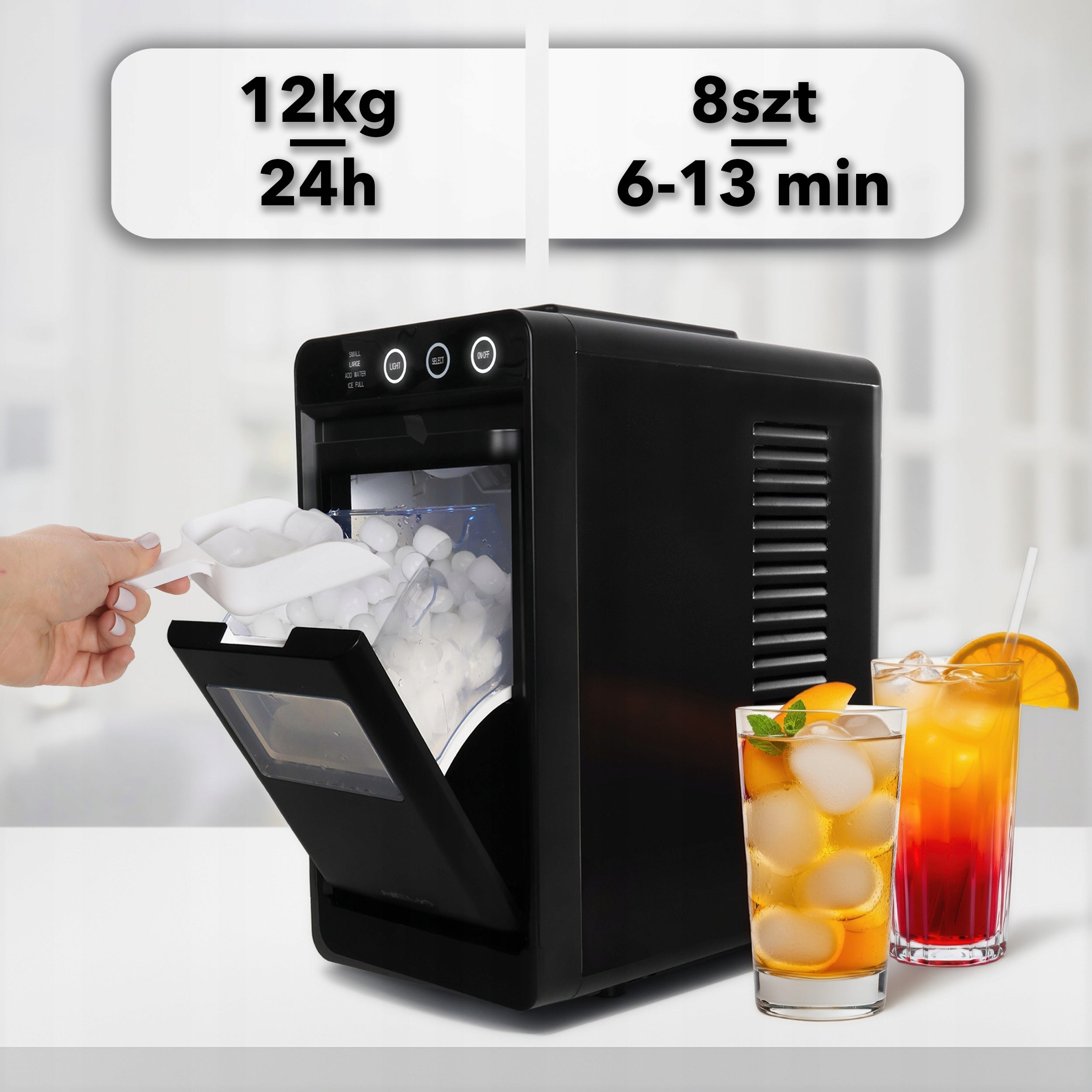 Ice maker HEVA VIO home cube 12kg/24h 120W SLIM + spatula Packaging status original