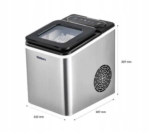 Ice maker Webber 05IM-002S 165W 1,5L 13kg/24h 2 cube sizes Dominant color silver
