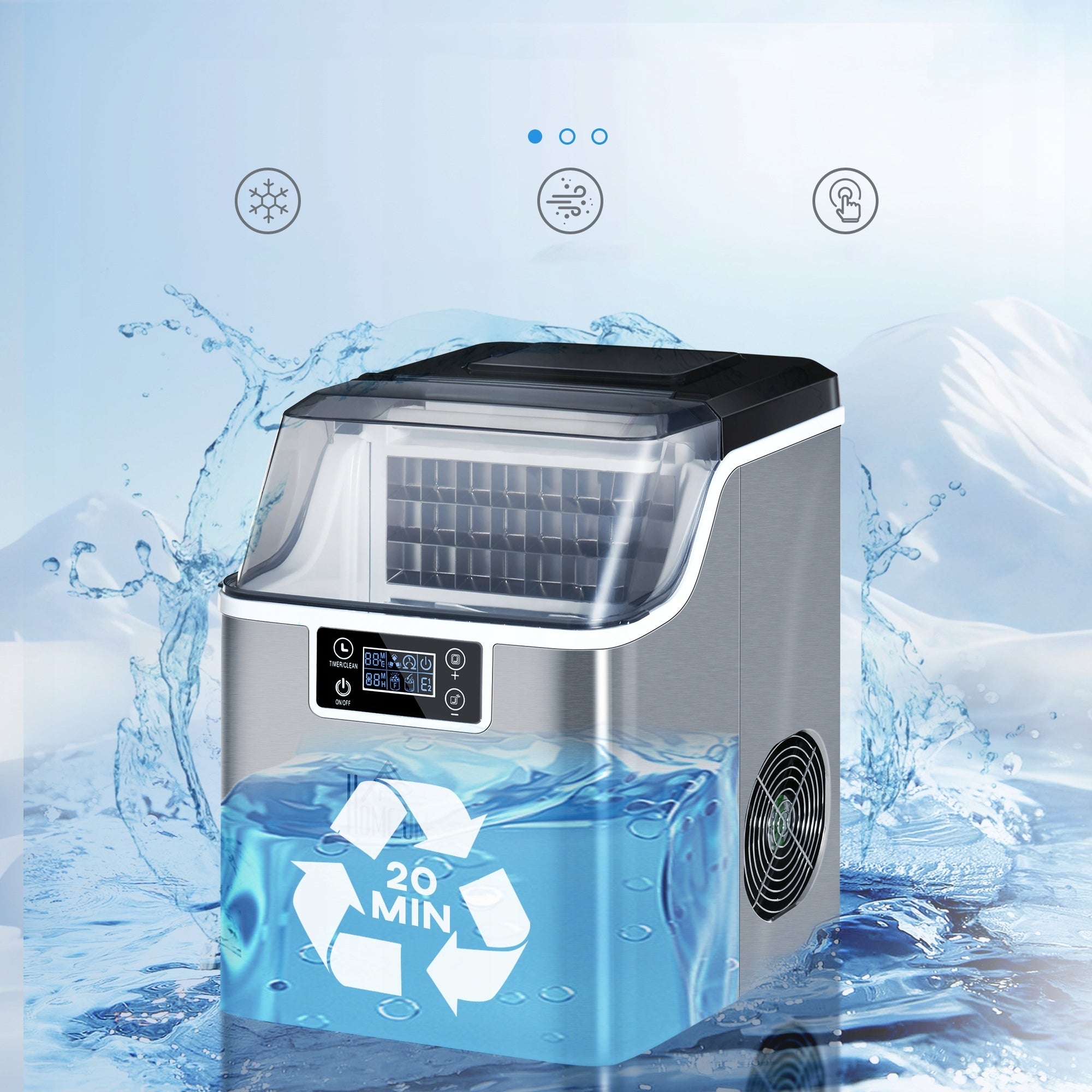 Ice vending machine, 20 kg/24h 2.3 L, automatic washing program Brand no brand