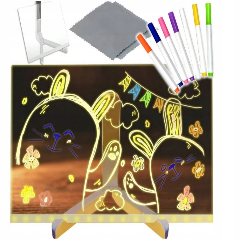 Illuminated LED DRAWING BOARD 3D MENU Pens Erasableaa