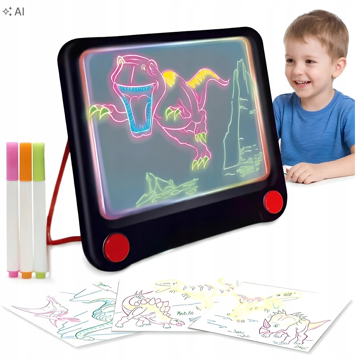Illuminated LED Drawing Board Graphic Tablet Magic Drawing Board Children 3D