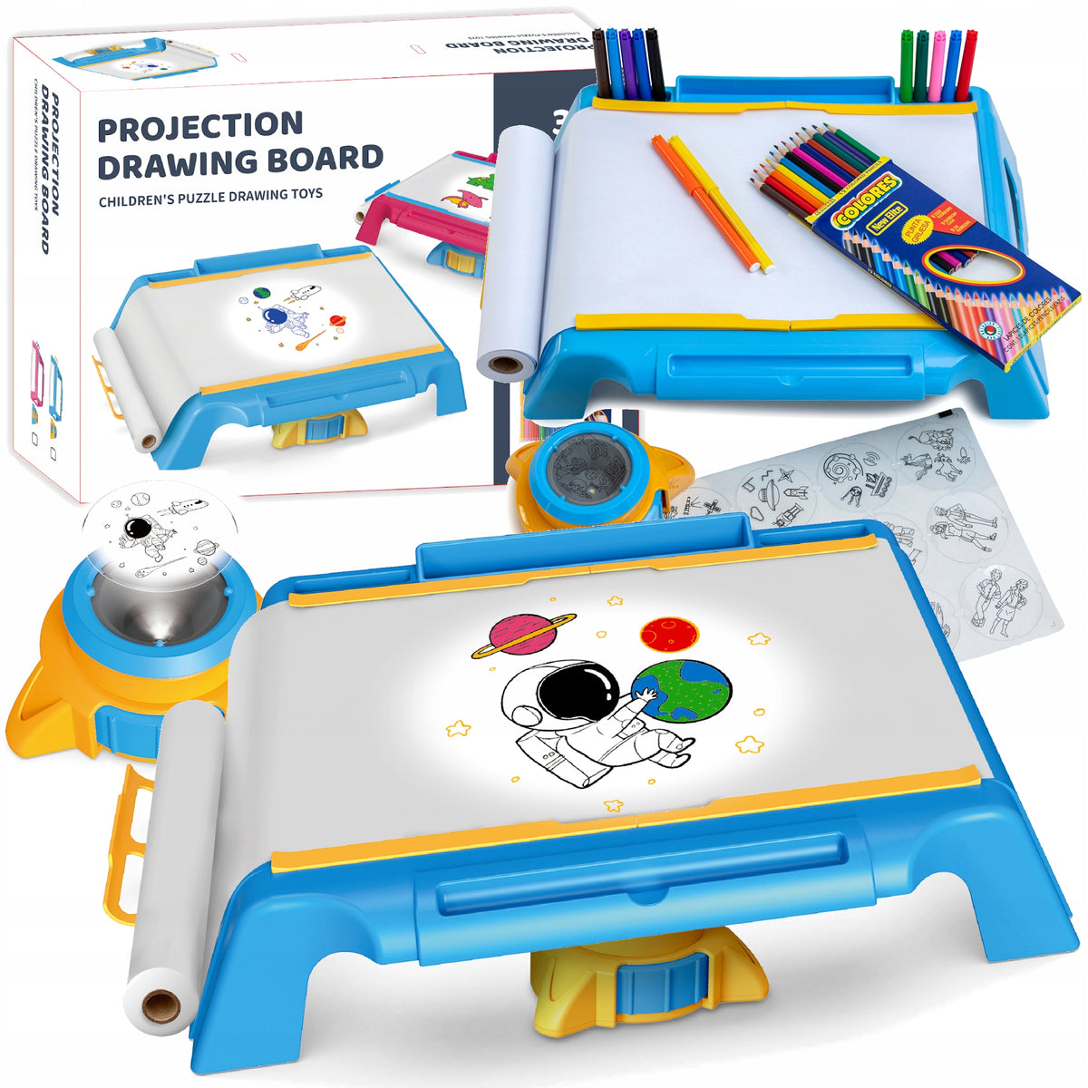 Illuminated table for learning to draw PROJECTOR 72 patterns CRAYONS