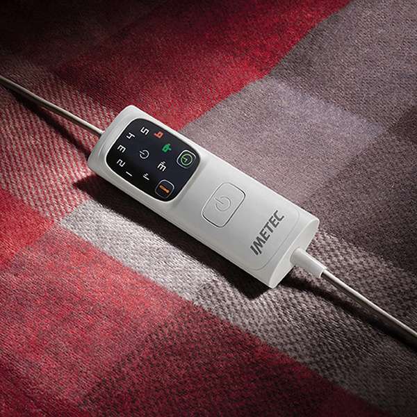 Imetec Warm Plaid Velvet Tartan Electric BLANKET with POCKETS, 150 × 110 cm Packaging status original