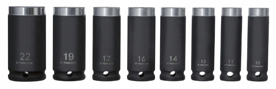Impact sockets long 3/8" 10-22mm 1kpl -8 elements PARKSIDE