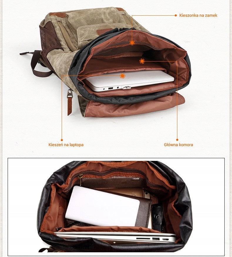 Impregnated Laptop Photo Backpack 14,1" Vintage Beige Style EAN (GTIN) 6934833918109