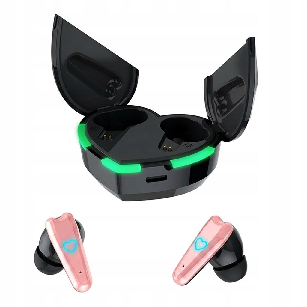 In-Ear Headphones Wireless Blutetooth Diamond Pink Heart Packaging status original