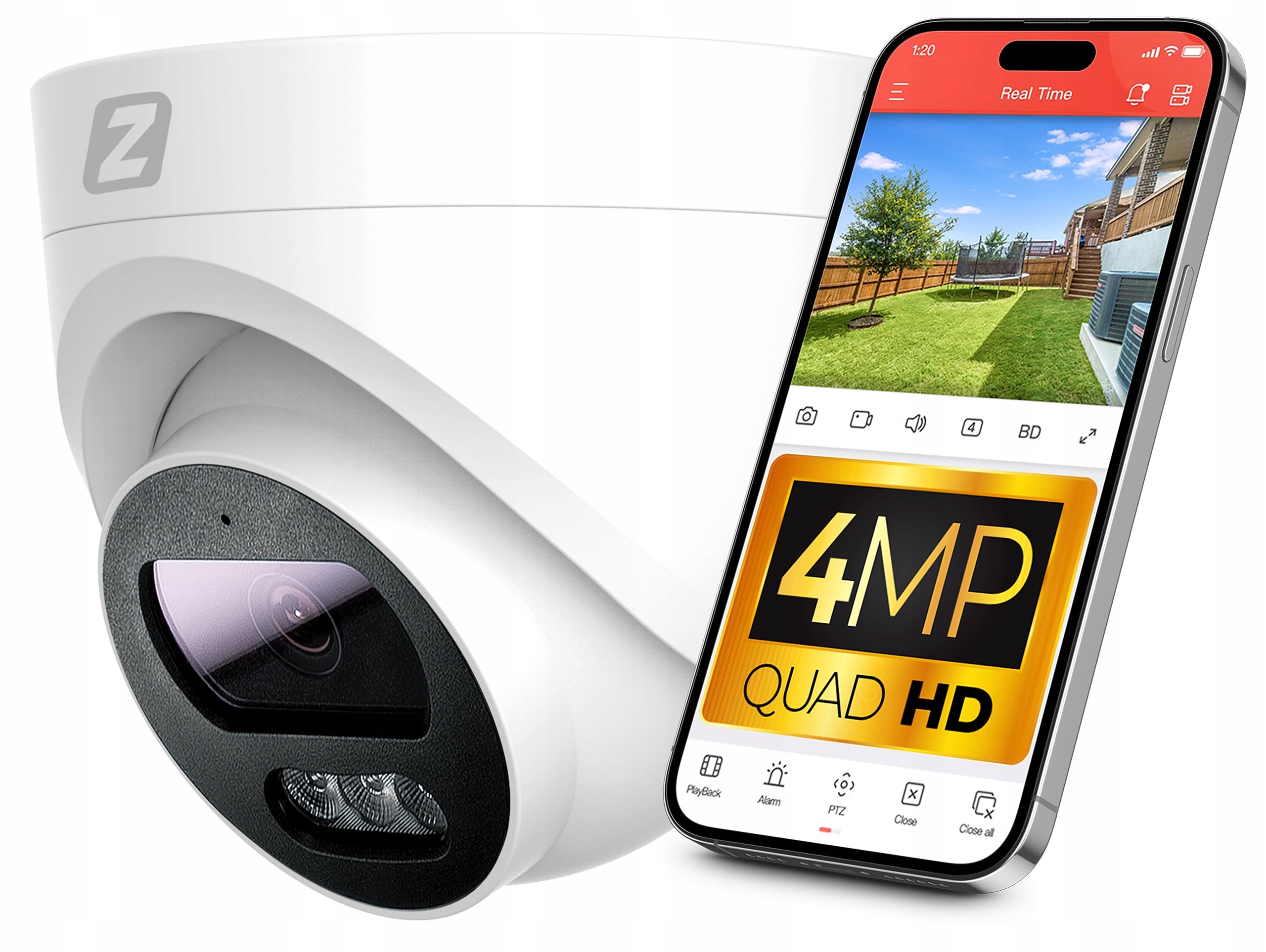 Indoor PoE IP Camera 4MPx 4MP 20M IR 3.6mm + AUDIO
