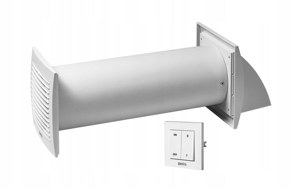 Indoor wall recuperator E-EXTRA EER100S white circuit breaker 20/24 m³/h