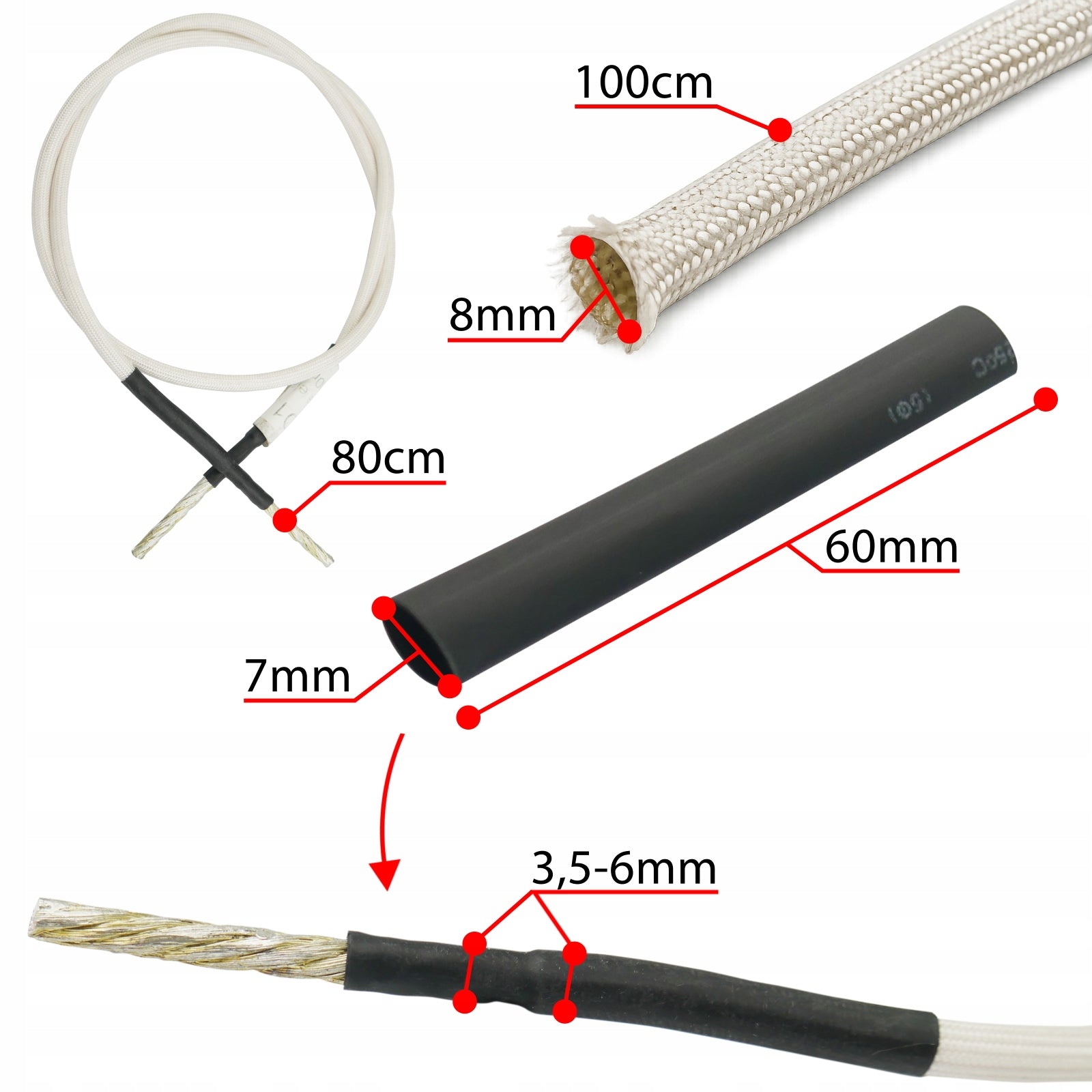 Induction Heater Coil Flexible 80cm With Protective Insulation Manufacturer code Cewka do nagrzewnicy do śrub Flexi 800mm