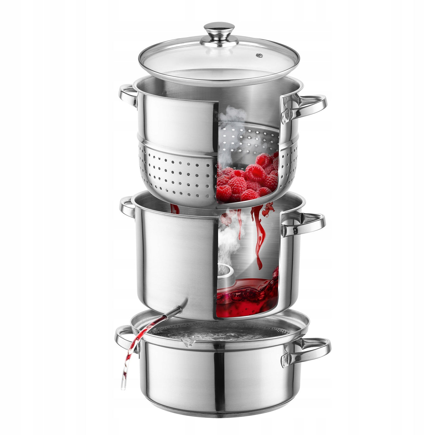 Induction juicer Florina 5 l stainless steel with glass cover Packaging status original