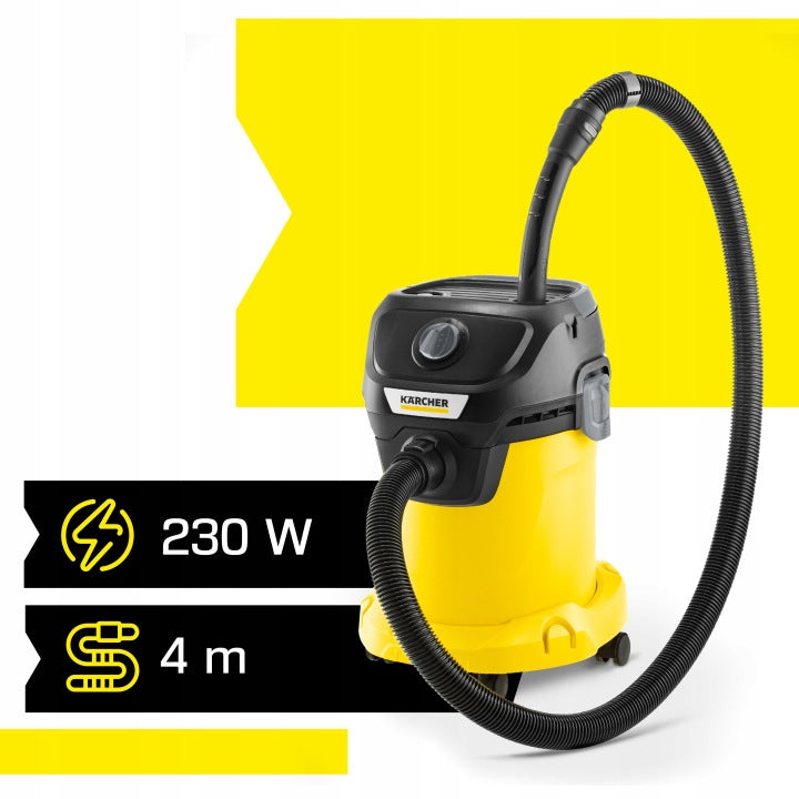 Industrial Vacuum Cleaner KARCHER KWD3 V-17/4/20/F Powerful 1000W Construction 17L Manufacturer code Odkurzacz Przemysłowy KARCHER KWD3 1000W