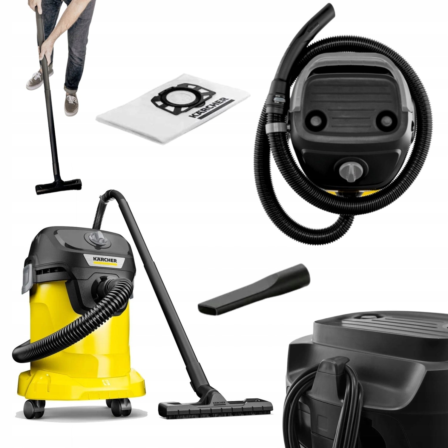 Industrial Vacuum Cleaner KARCHER KWD3 V-17/4/20/F Powerful 1000W Construction 17L