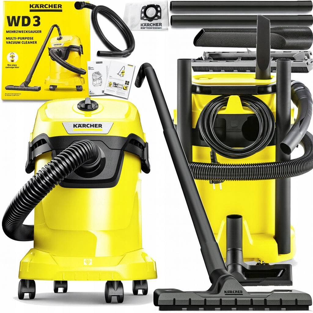 Industrial Vacuum Cleaner KARCHER WD3 Strong Construction Dry Wet 17L