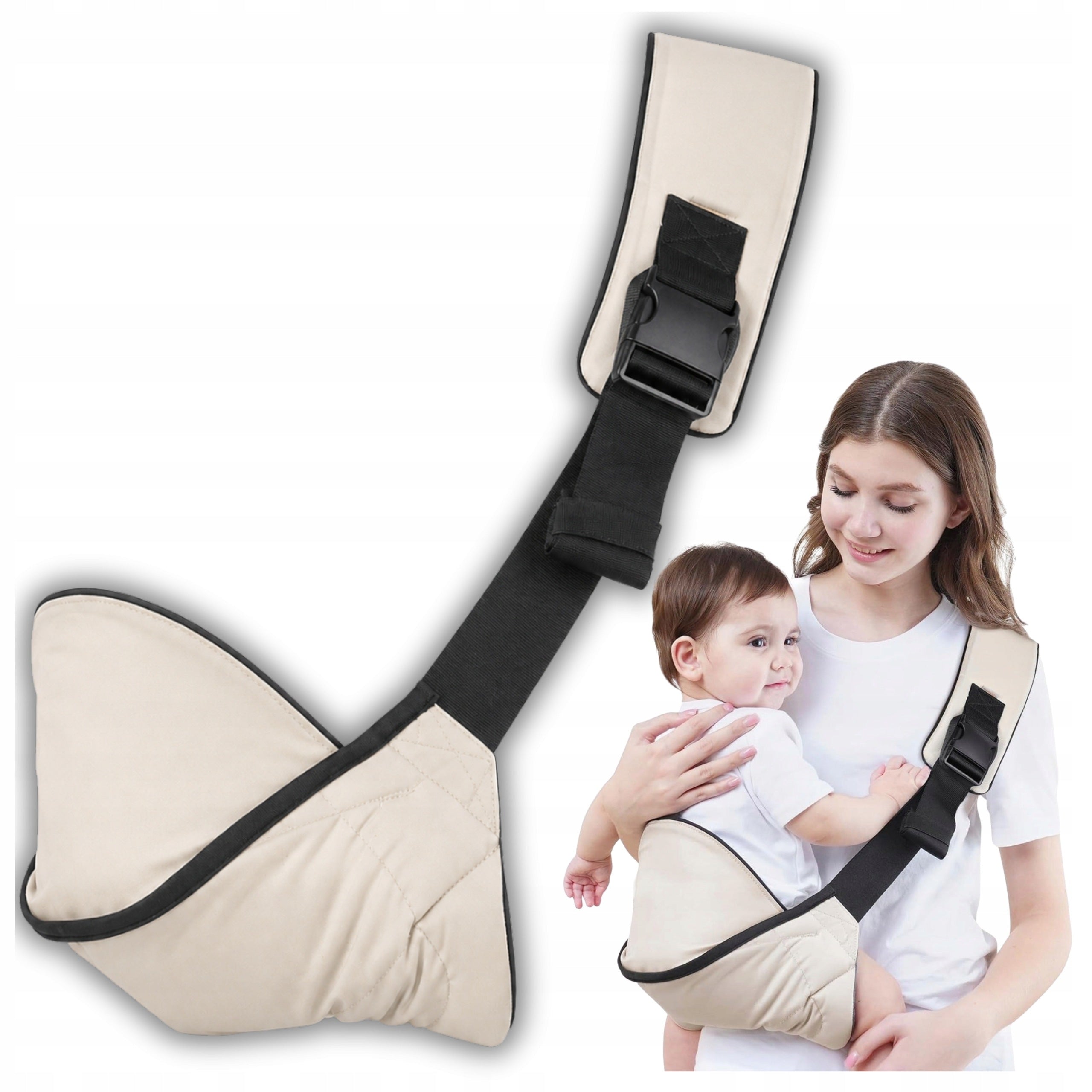 Infant Carrier Ergonomic Up to 16 kg Padded Seat Cream