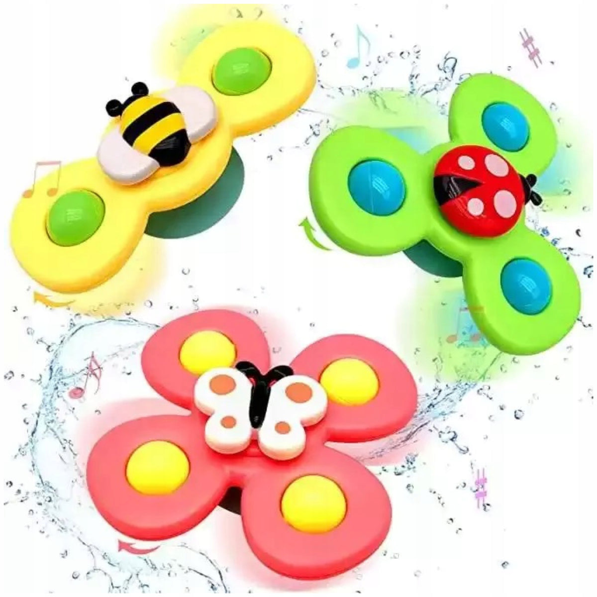 Infant Educational Toy SENSORY Spiner Set of 3pcs Rattle