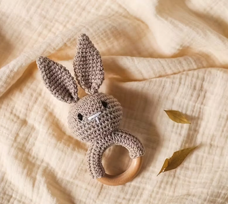Infant Rattle Toy Baby Crochet Teether Bunny Brown Manufacturer code Grzechotka Dla Niemowląt Zabawka Baby Gryzak