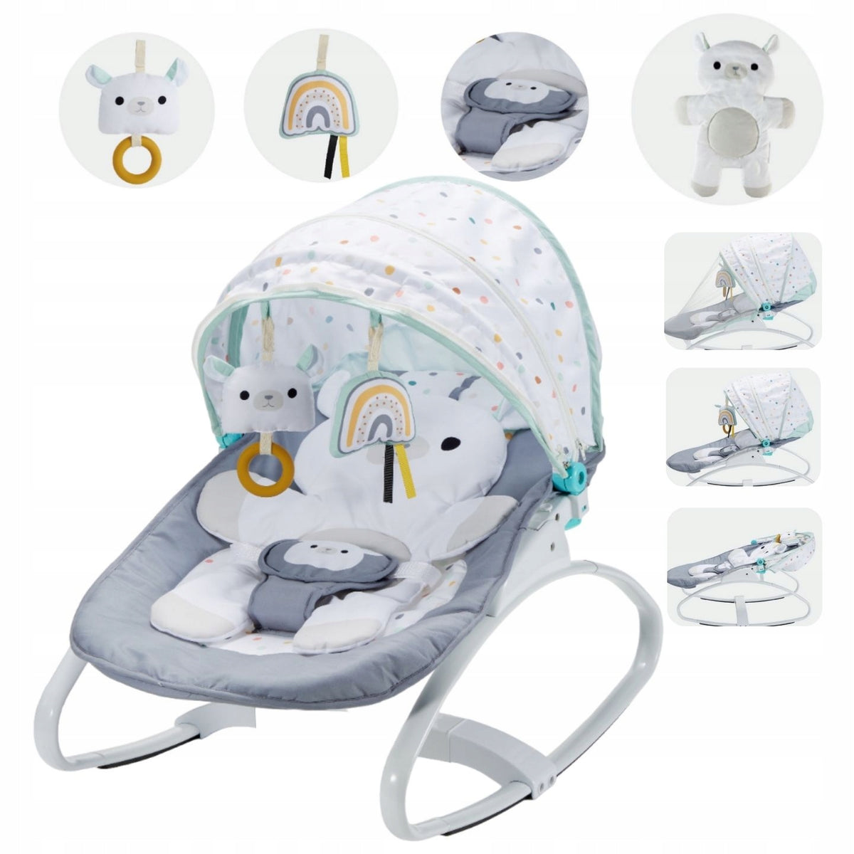 Infant Rocker Cradle Cot Canopy Toys