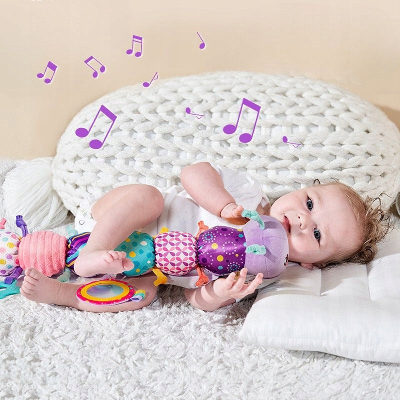 Infant Sensory Toy Caterpillar Music Plush Anti-Stress Packaging status original