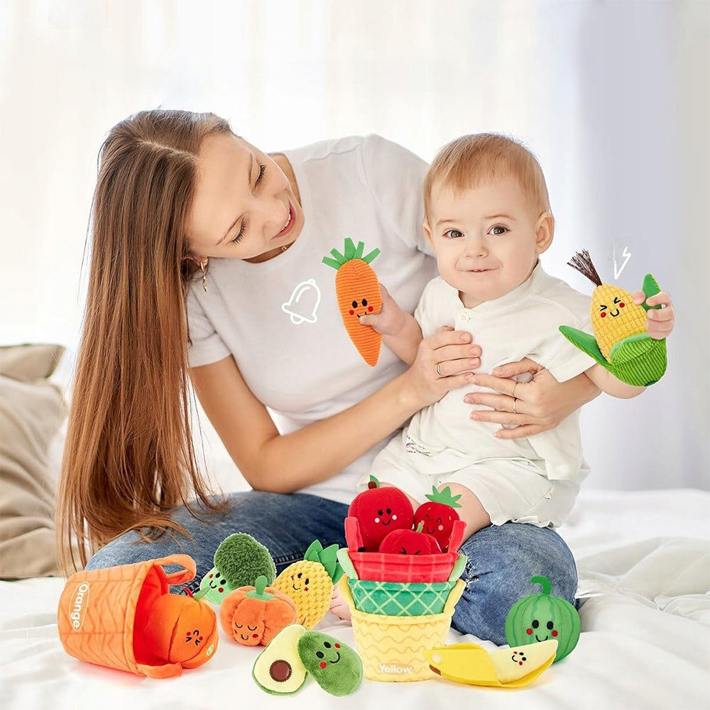 Infant Sensory Toy Color Plush Fruit Vegetable Sorting Packaging status original
