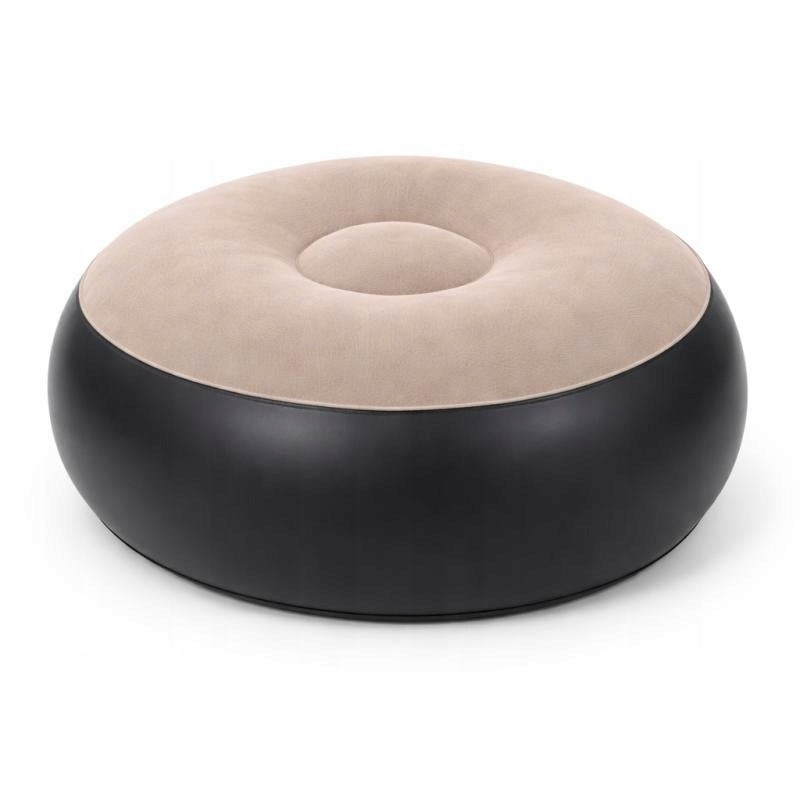 Inflatable Armchair with Footrest Velvet Relax Color Beige Velour Comfort Brand no brand