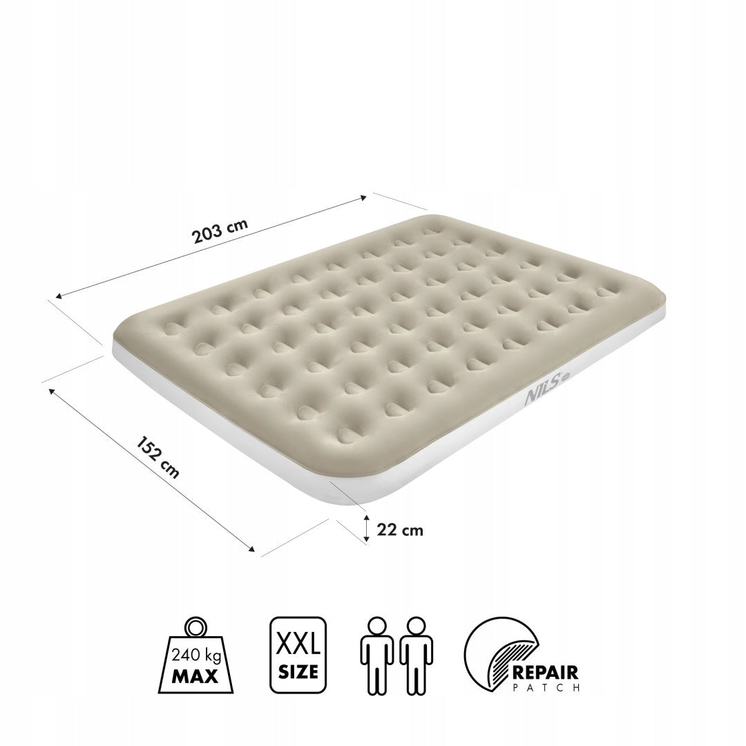 Inflatable Camping Sleeping Mattress Double Tourist 203x152 cm Manufacturer code 15-05-607