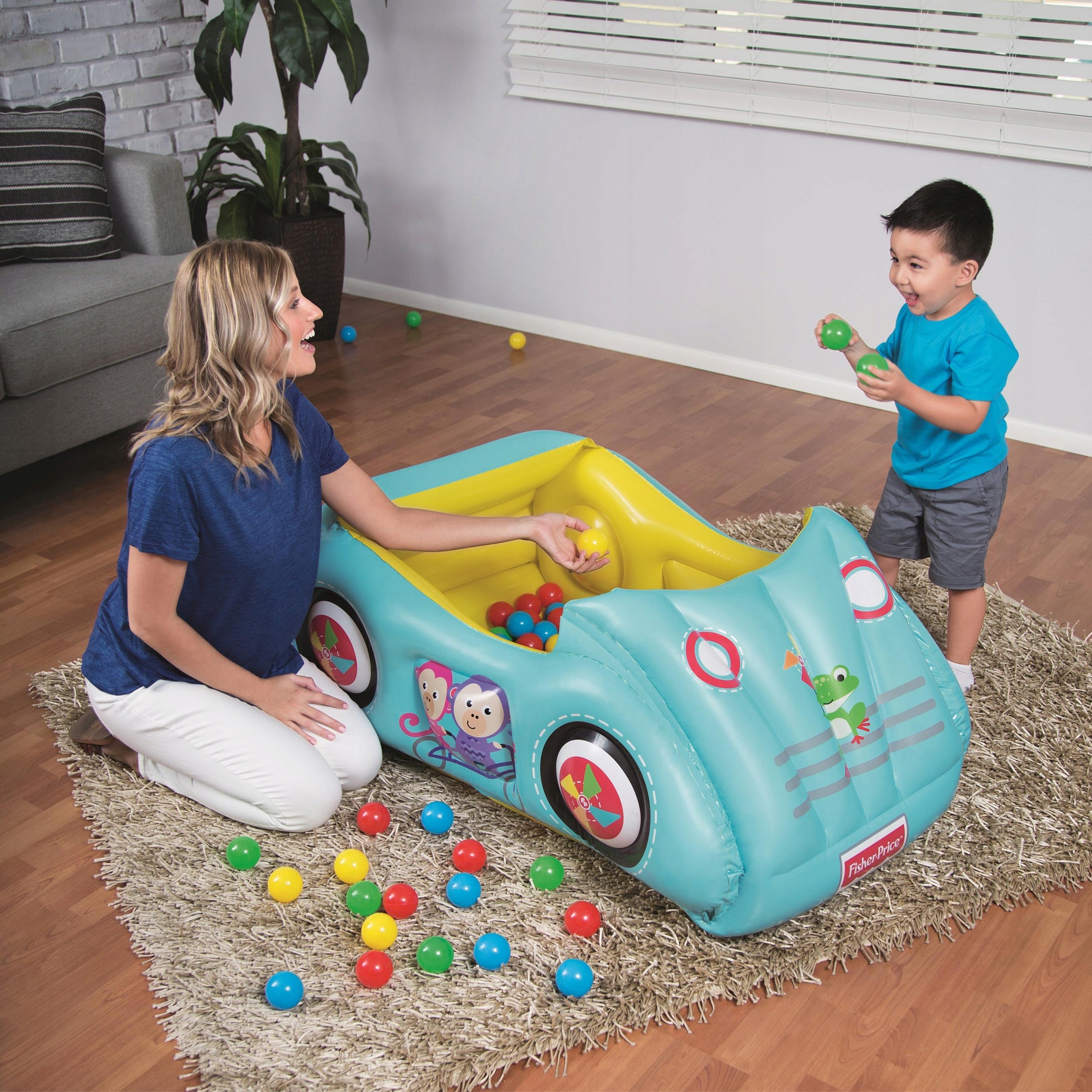Inflatable Car Racing Car With Balls For Kids Fisher Price Bestway Brand Bestway