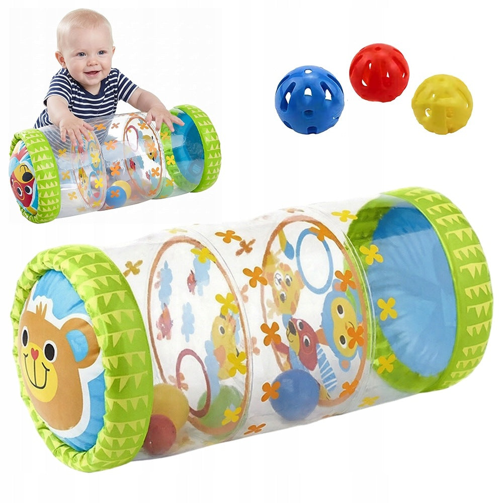 Inflatable Crawling Roller With Rattle Balls For Children 6M+