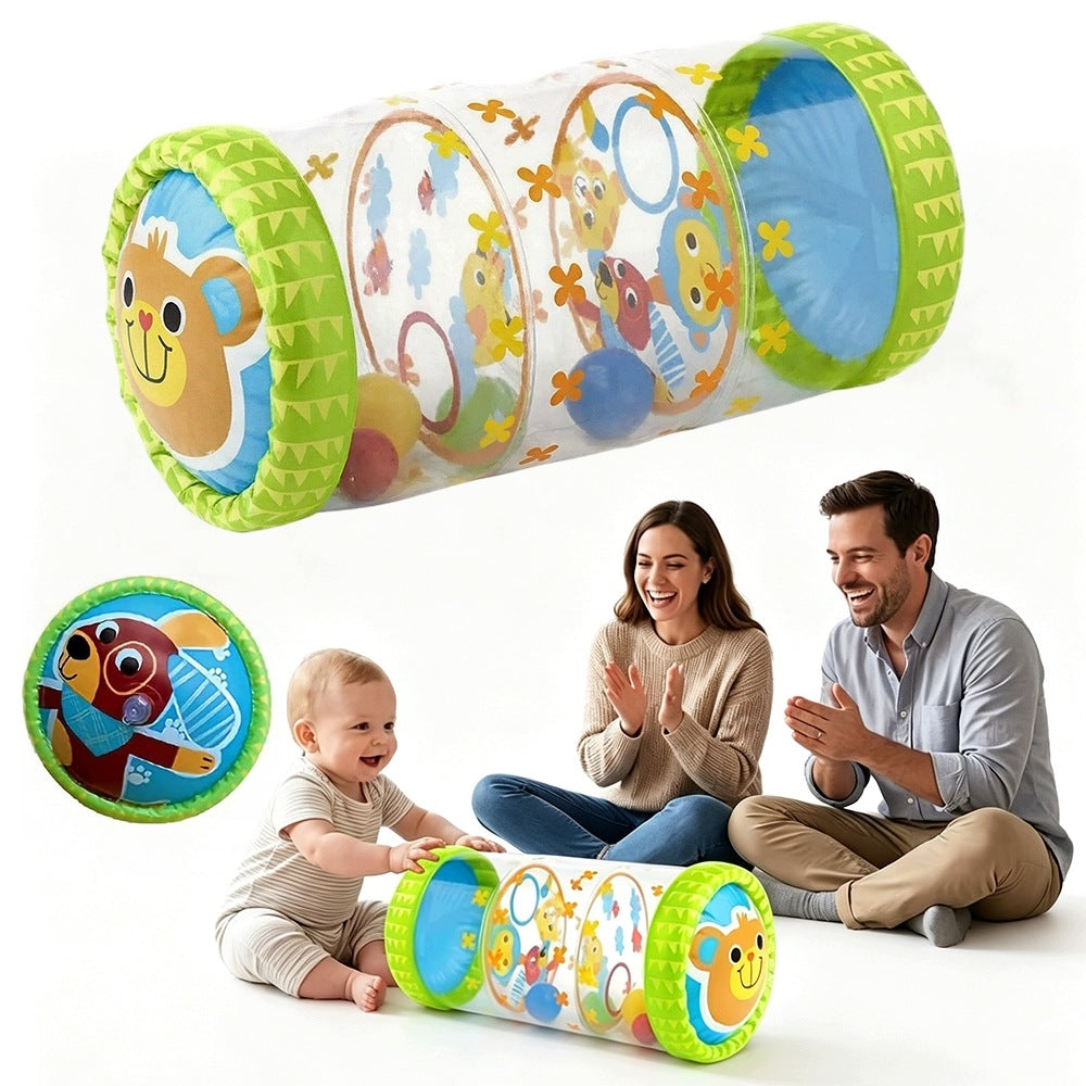 Inflatable Crawling Roller With Rattle Balls For Kids Learning