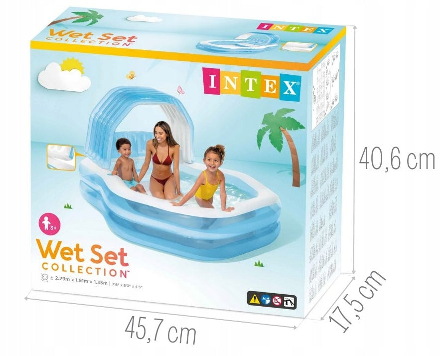 Inflatable Family Garden Pool With Canopy Intex 57186 Brand Intex