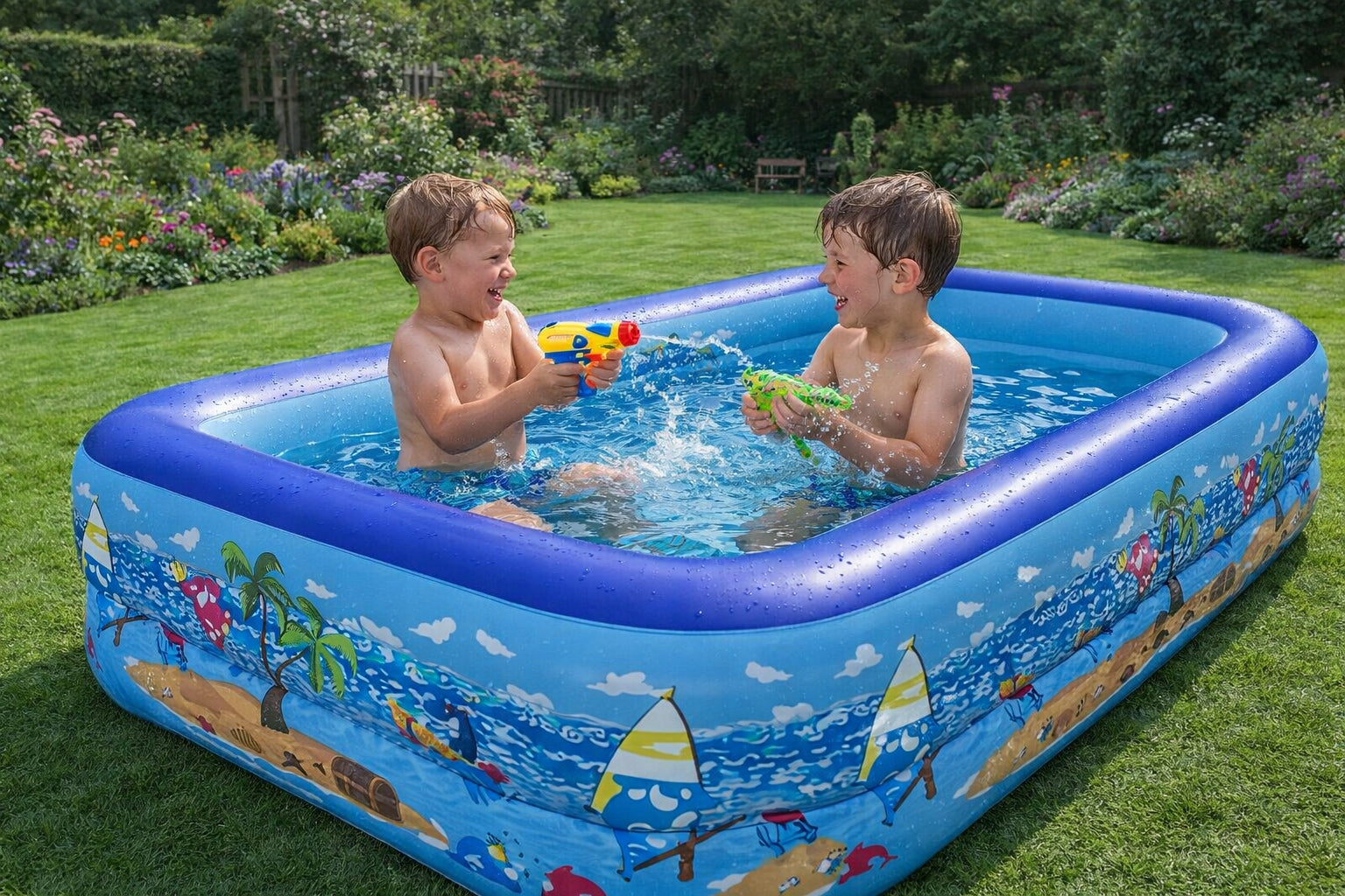 Inflatable Garden Pool for Children 150x105x50 Manufacturer code BASENIK OGRODOWY DMUCHANY DLA DZIECI