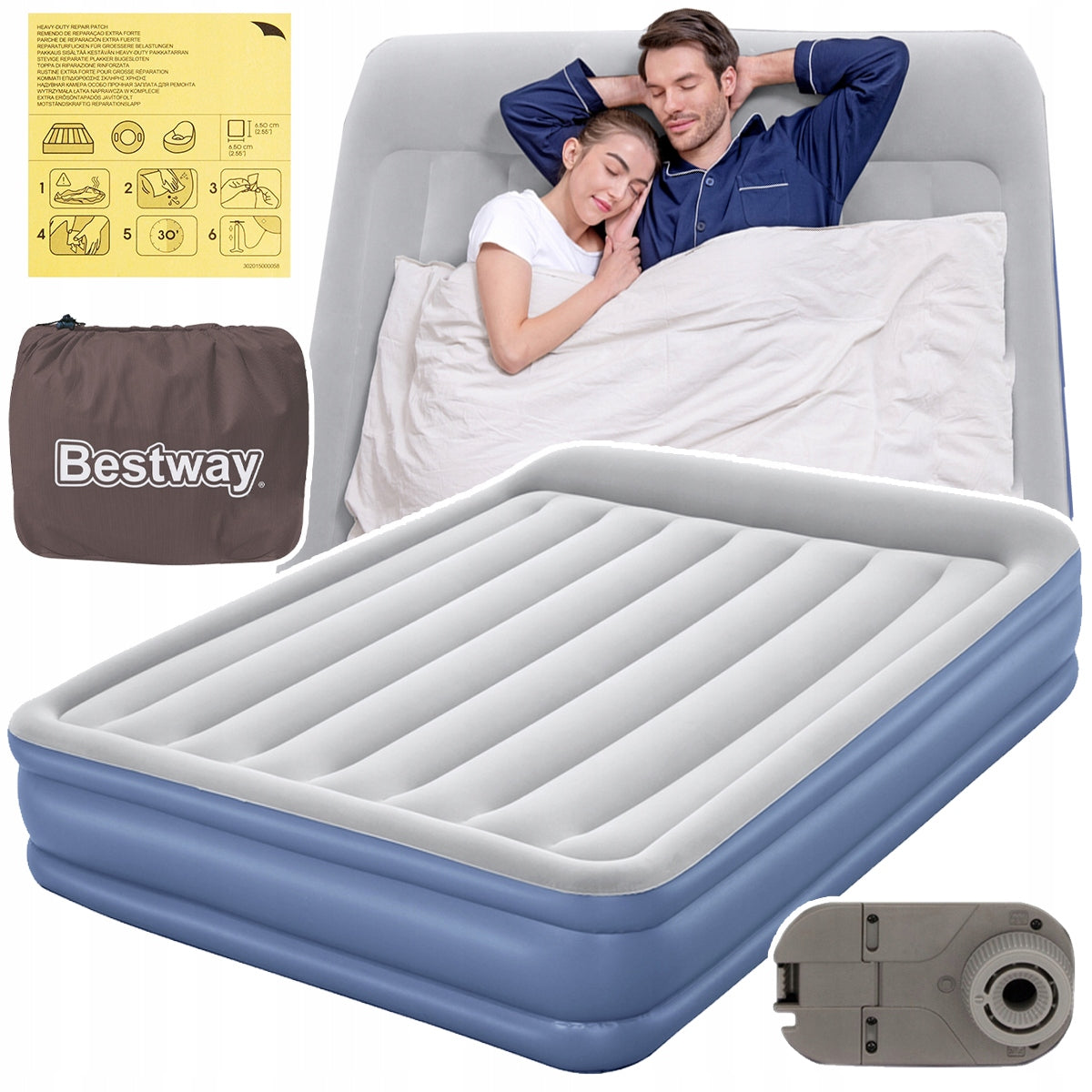 Inflatable Mattress Tourist Sleeping Double 203x152cm Pump BESTWAY Manufacturer code K245
