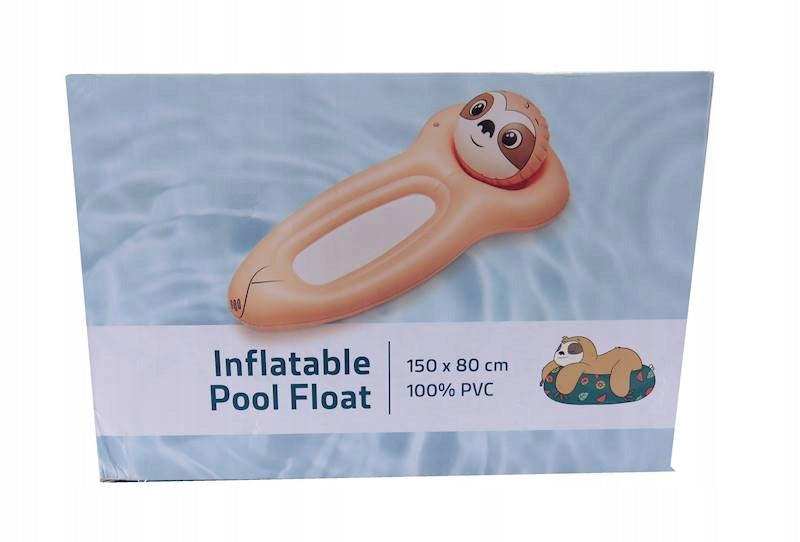 Inflatable SLOTH Swimming Mattress with Headrest Color brown