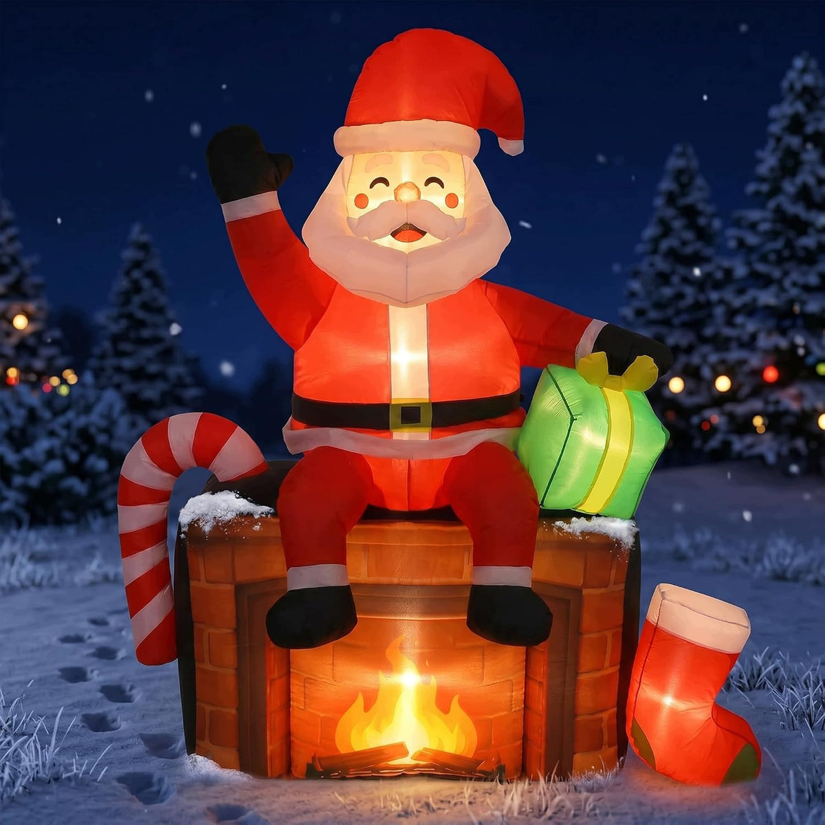 Inflatable Santa Claus 180cm LED Decoration Christmas Garden House Terrace